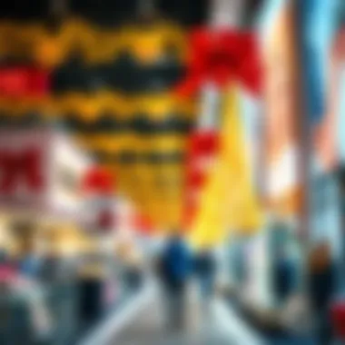 Seasonal Promotions in Retail A seasonal promotional campaign attracting shoppers