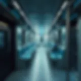 Interior view of a Metro Dubai train showcasing modern design