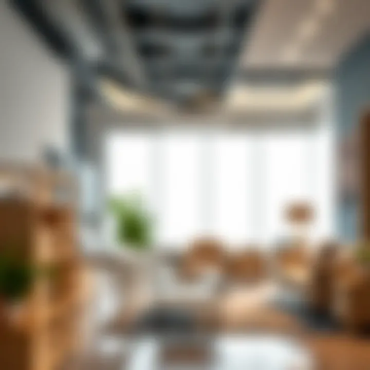 Inside a modern moving company office in Sharjah