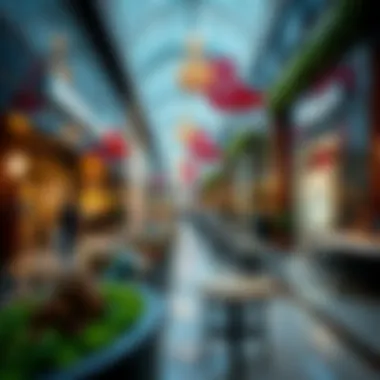 Retail and Dining Experience at Moza Plaza The bustling retail area in Moza Plaza featuring shops and dining options