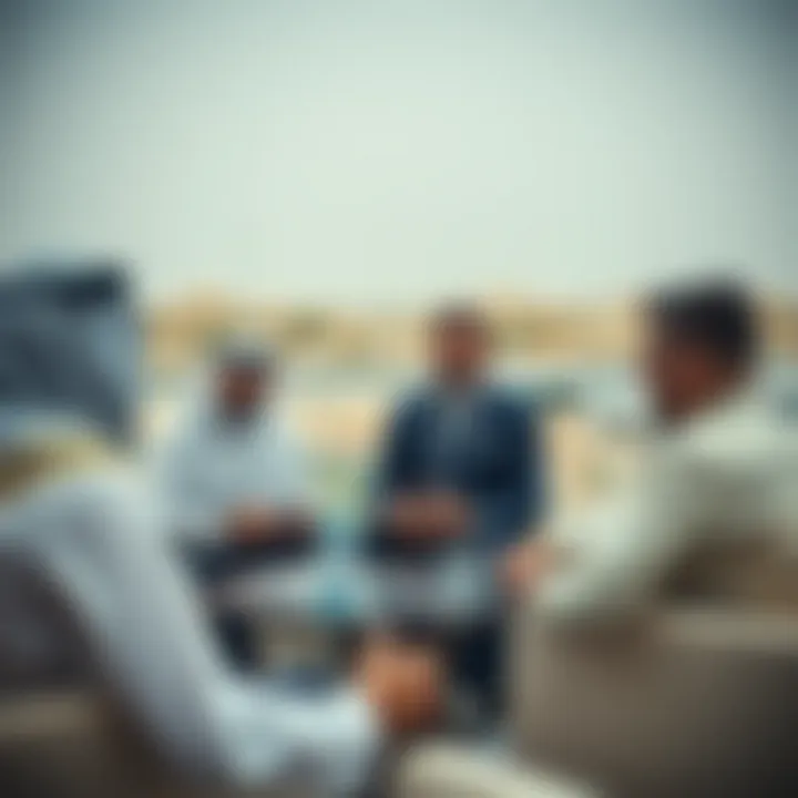 Investors discussing potential opportunities in Mudon Al Ranim