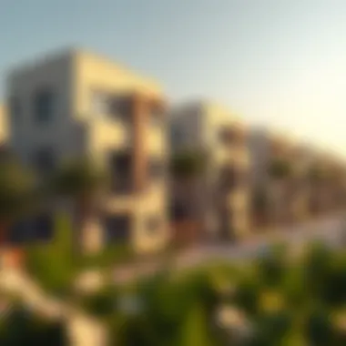 Residential Architecture of Murooj Al Furjan Architectural rendering of residential units within the Murooj Al Furjan plan