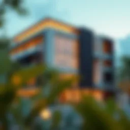 Elegant facade of Nasma Residences showcasing modern architecture