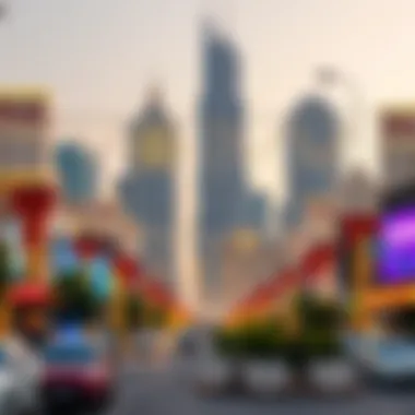 City Adorned with Festive Decorations for National Celebrations Festive decorations adorning a UAE cityscape