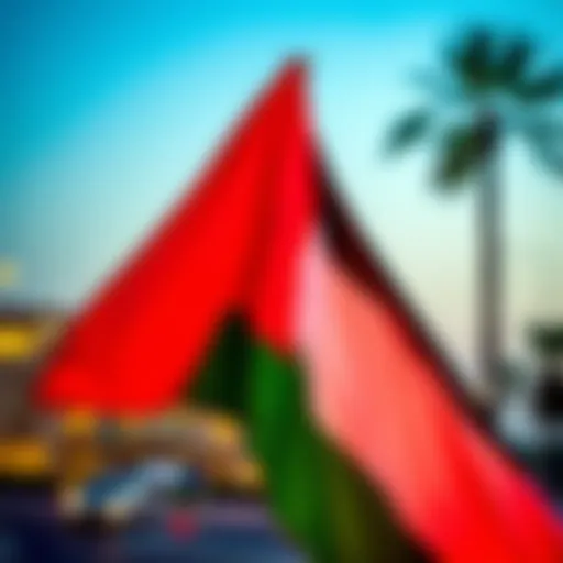 UAE flag waving during a national holiday