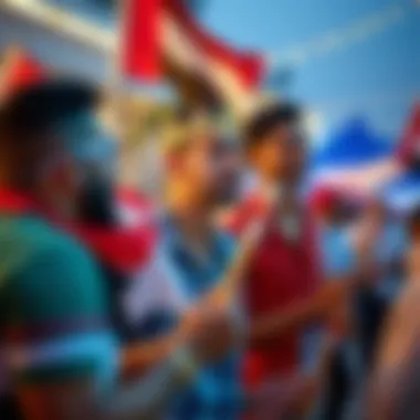 Expatriates Engaging in National Celebrations Expatriates enjoying UAE national celebrations