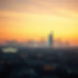 Scenic view of Abu Dhabi skyline during sunrise