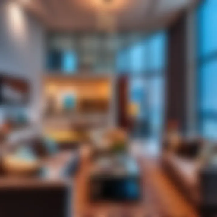 Modern apartment interiors in Al Warqa highlighting rental options