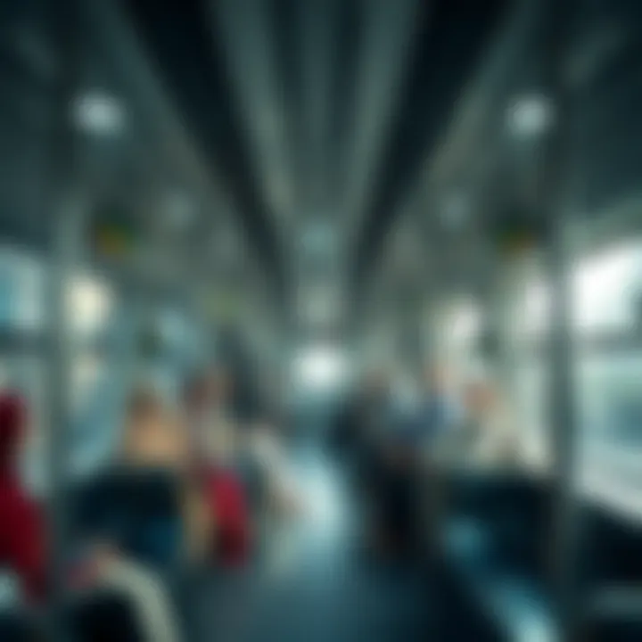 Commuting Experience on Dubai Metro Interior view of a Dubai Metro train with passengers enjoying their commute