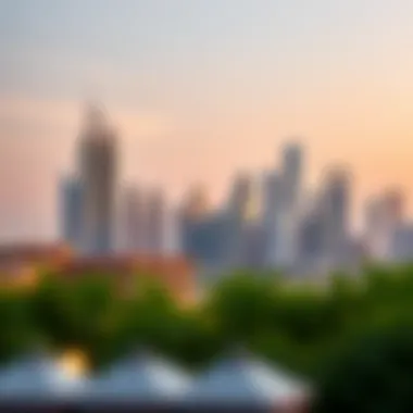 Dubai Skyline with Luxury Developments Stunning skyline of Dubai showcasing luxury real estate developments