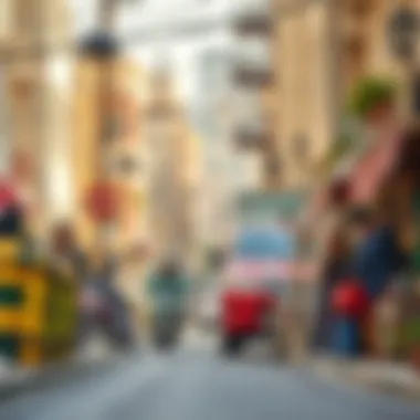 Vibrant neighborhood in Dubai illustrating local culture and lifestyle