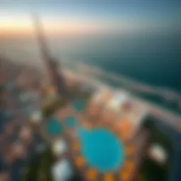 Aerial view of One Zabeel showcasing its unique architectural design
