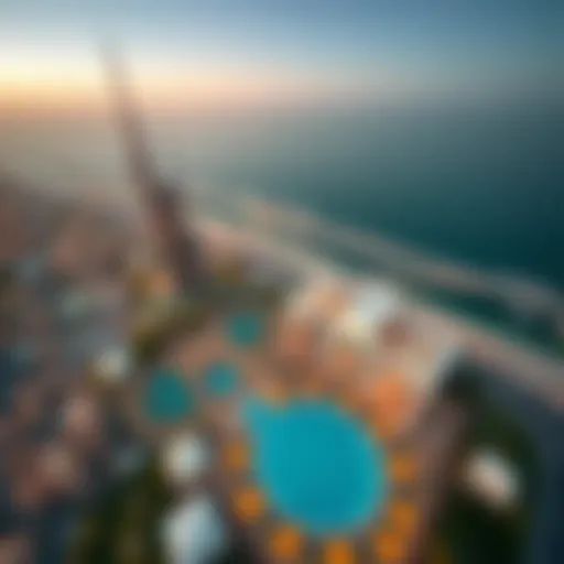 Aerial Perspective of One Zabeel Aerial view of One Zabeel showcasing its unique architectural design