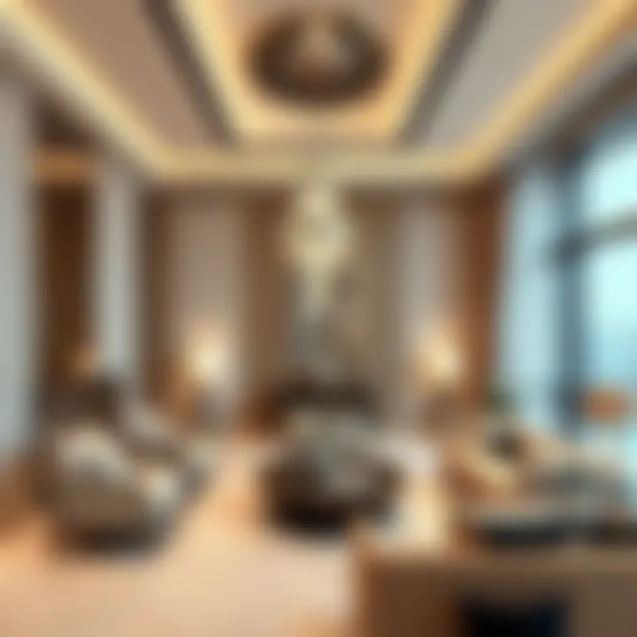 Luxurious interior showcasing modern design elements and furnishings