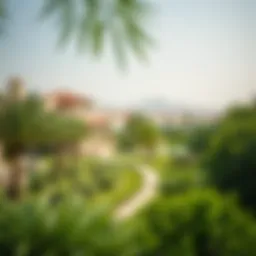 Scenic view of Oud Metha with lush greenery