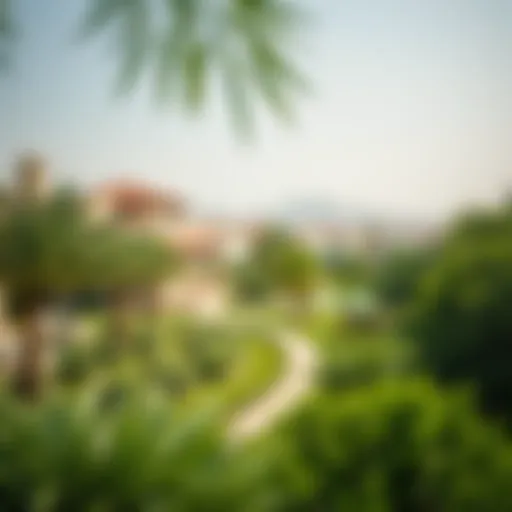 Scenic view of Oud Metha with lush greenery