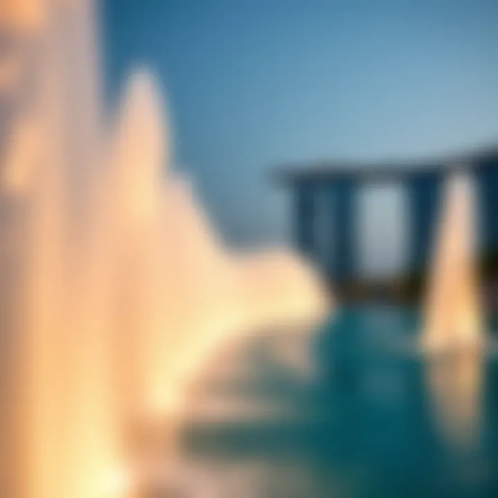 Close-up of the fountain's intricate water display