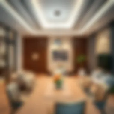 Interior design of a partitioned office space