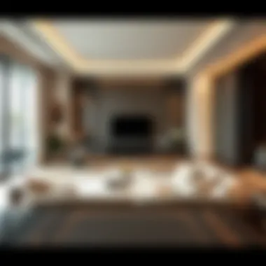 Elegant Room Partition in Open Living Space Open living space with elegant partition