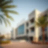Dubai public school exterior showcasing modern architecture
