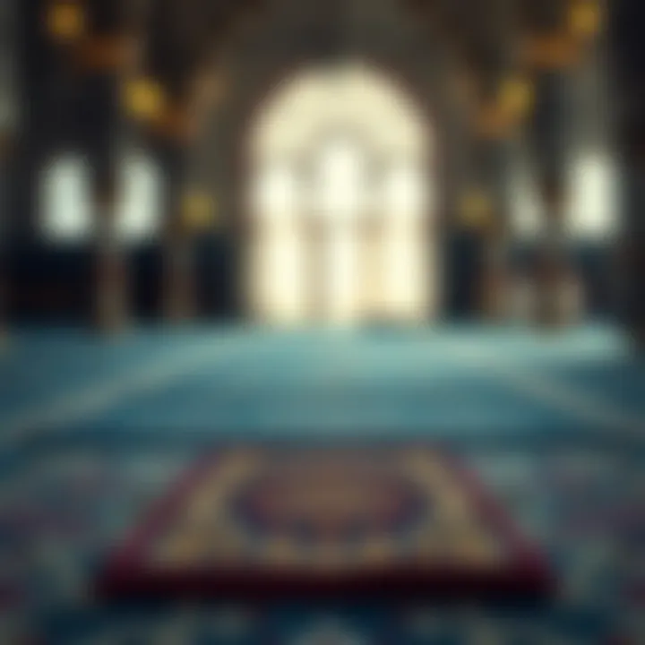 Prayer mat laid out for evening prayers
