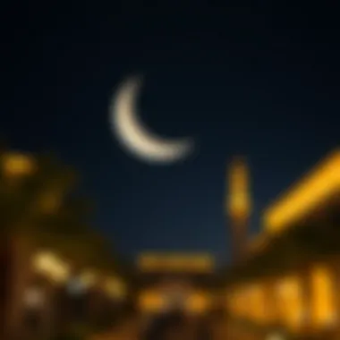 Crescent Moon Signifying Ramadan's Arrival Crescent moon representing the start of Ramadan