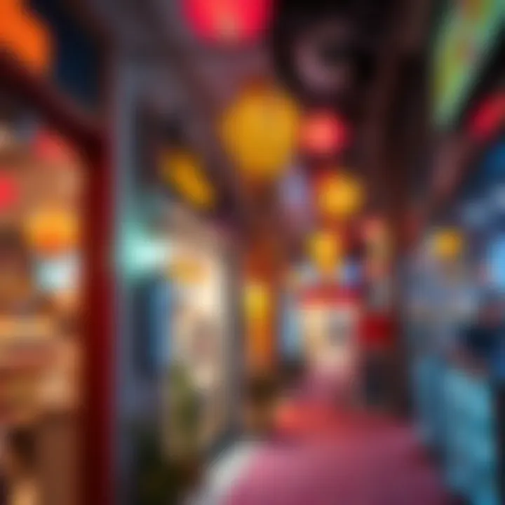 Shops decorated for Ramadan with vibrant colors