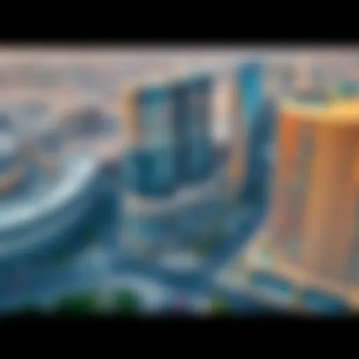 Aerial view of Rixos Financial Center Road showcasing modern architecture