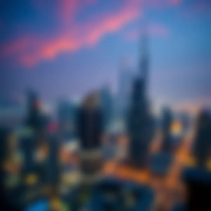 View of Dubai skyline from the Financial Center