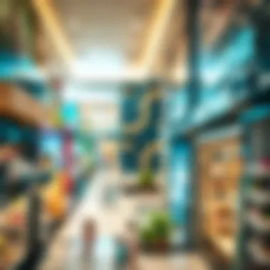 Diverse Retail Experience Inside Seha Wahda Mall Interior shopping area filled with diverse retail stores