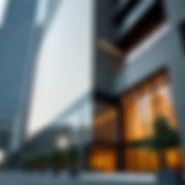 Detailed View of Architectural Facade Close-up of the facade showcasing modern architectural elements.