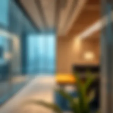 Modern Office Interior in Single Business Tower Interior shot of a modern office space within the tower.