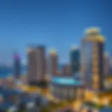 Stunning skyline view of Soho Palm Dubai showcasing modern architecture
