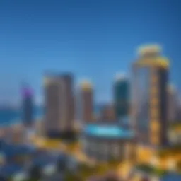 Stunning skyline view of Soho Palm Dubai showcasing modern architecture