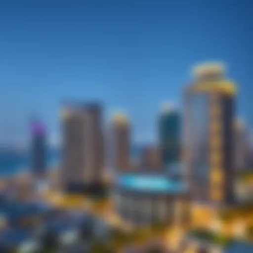 Stunning skyline view of Soho Palm Dubai showcasing modern architecture