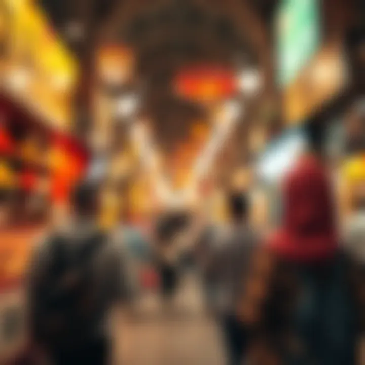 Visitors exploring the bustling Spice Souk
