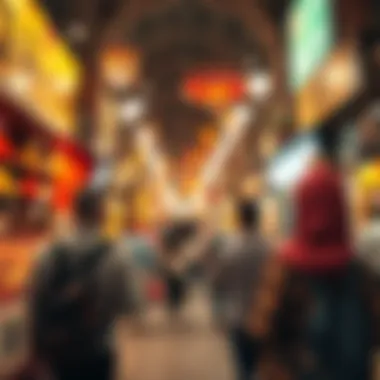 Visitors Exploring the Bustling Spice Souk Visitors exploring the bustling Spice Souk