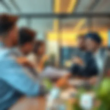 Analyzing Market Trends A diverse group of investors analyzing market trends in a modern office.