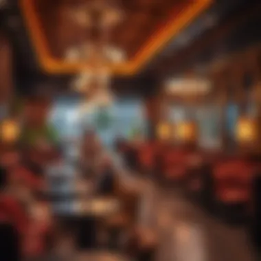 Elegant shisha lounge with ambient lighting