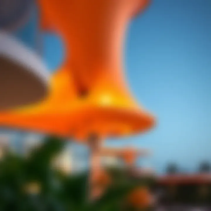 Architectural details highlighting the innovative structure of the Apricot Tower