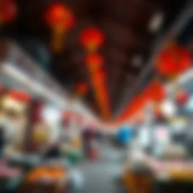Cultural Influences in Capital Mall Vibrant marketplace scene showcasing Chinese cultural elements