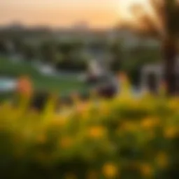 Stunning view of The Gardens Nakheel community showcasing lush landscaping