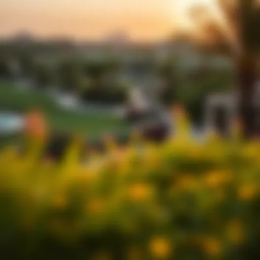 Stunning view of The Gardens Nakheel community showcasing lush landscaping
