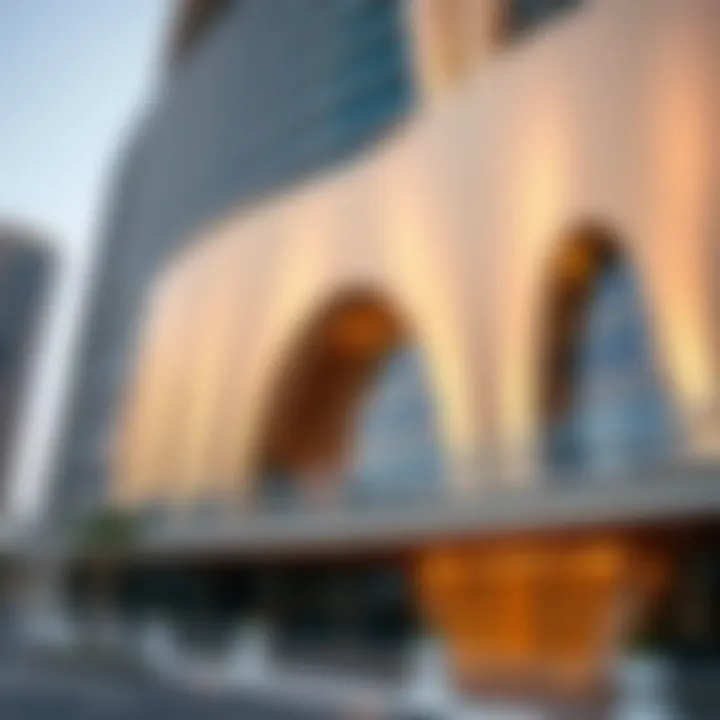 Architectural details of the Golden Tower showcasing innovative design