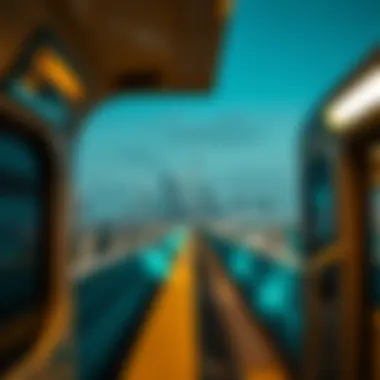 A view of the Dubai skyline from the Metro