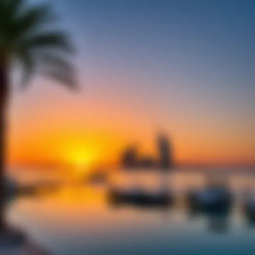 Stunning view of The Pointe Beach at sunset