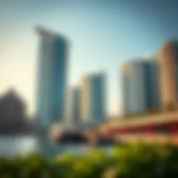 Stunning architectural view of The Waves in Dubai Marina