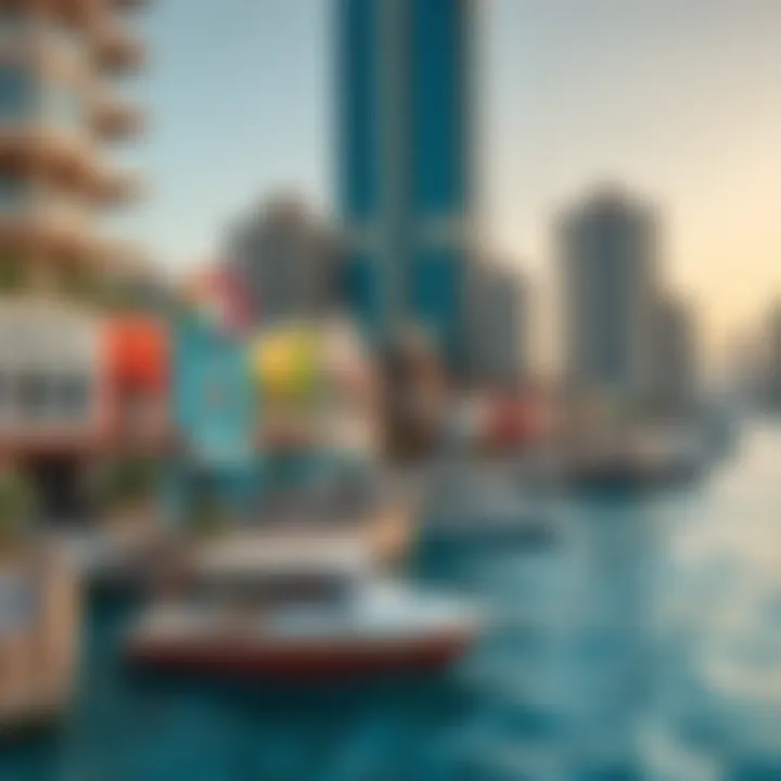 Exploring the Surrounding Neighborhood Vibrant neighborhood surrounding The Waves in Dubai Marina