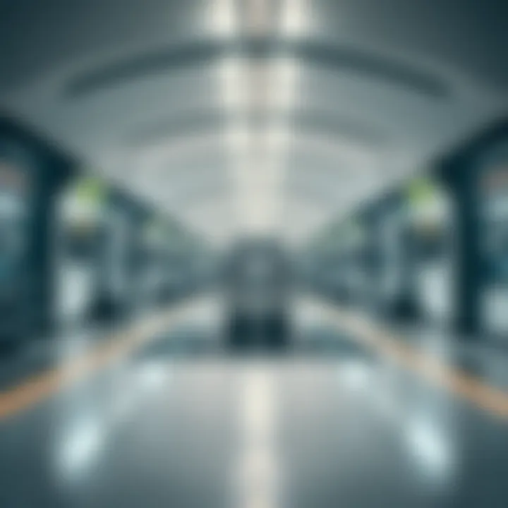 Modern Interior Design of Al Qusais Metro Interior of Al Qusais Metro showcasing modern design