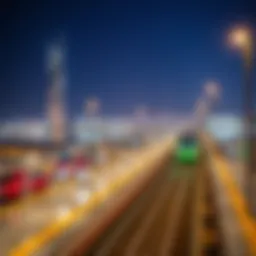 A panoramic view of the Al Qusais Metro Station